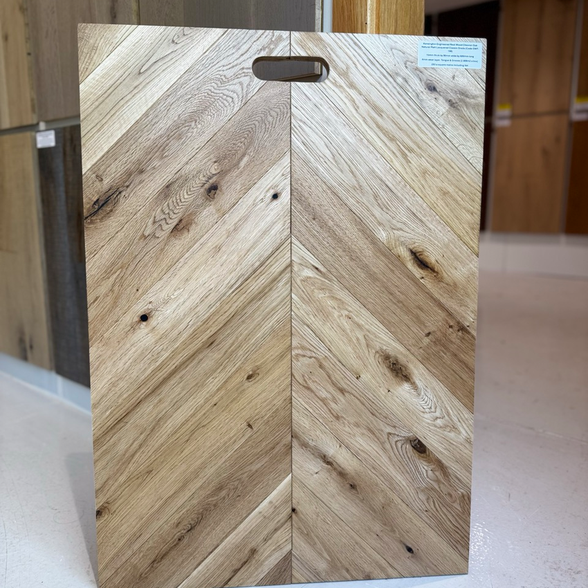 Kensington Engineered Real Wood Chevron Oak Natural Matt Lacquered